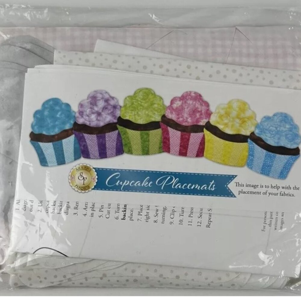 NEW Shabby Fabrics Cupcake Placemat Kit Fabric